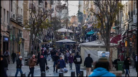Jerusalem street timelapse 1213 3 4K Stock Footage