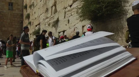 JERUSALEM, SUMMER 2014 - Book of torah in Jerusalem Stock Footage 60155581