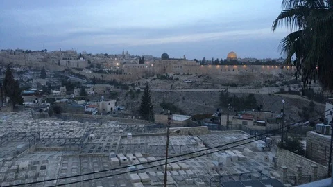 Jerusalem sunrise Stock Footage 96755131