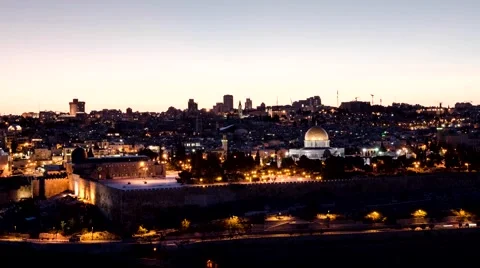 Jerusalem - sunset timelapse Video stock 58815697
