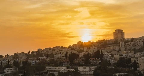 Jerusalem Sunset Timelapse Stock Footage 119834482