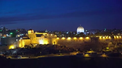 Jerusalem Temple mount with Al-Aqsa mosque (4K, 25FPS) Stock Footage 171125281