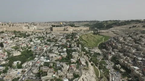 Jerusalem - Temple Mount; Dome of the Rock; Al-Aqsa Mosque; Kidron Valley Stock Footage 64201086