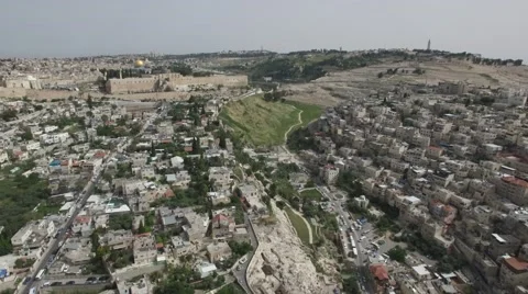 Jerusalem - Temple Mount; Dome of the Rock; Al-Aqsa Mosque; ; Silwan pool Stock Footage 64201709