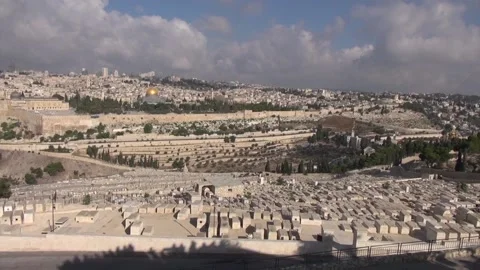Jerusalem Temple Mount from Mount of Olives 動画素材 139543227