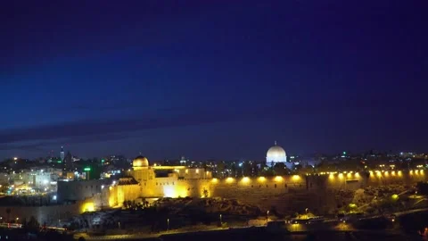 Jerusalem Temple Mount by night (4K, 25FPS) Stock Footage 171125326