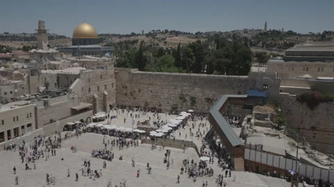 Jerusalem  time-lapse - wailing wall and temple mount Stock Footage 130361085