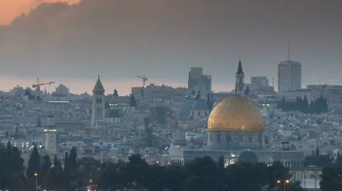 Jerusalem timelapse Dome of the rock HD Stock Footage