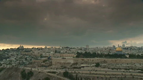 Jerusalem timelapse temple mount HD Stockbeeldmateriaal 335087