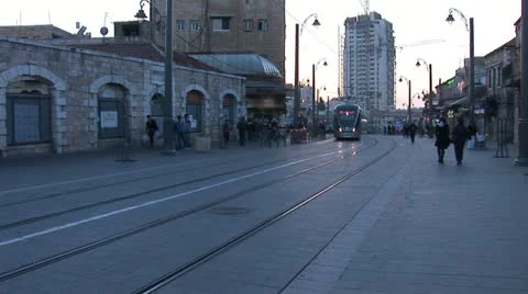 Jerusalem tram 2 Stock Footage 10831765