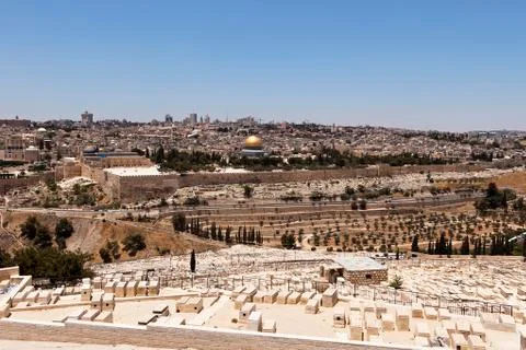 Jerusalem view with cemetery Foto stock