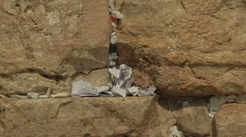 Jerusalem Wailing Wall notes Stock Footage 11239229