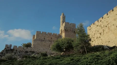 Jerusalem Walls - Tower of David 스톡 동영상 51730383