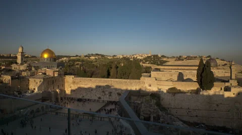Jerusalem Western wall timelapse 4K 0213 1 Stockbeeldmateriaal 22497943