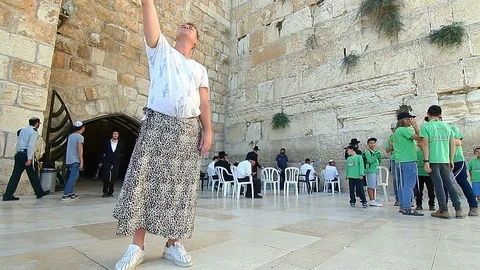 Jerusalem western wall timelapse Stock Footage