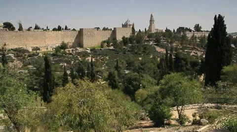 Jerusalem,Tower of David and Old Wall Stock Footage 10879728