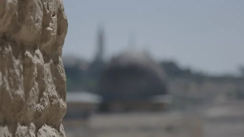 Jeruslem old city mosque, churches, mount of olives Stock Footage 130360970