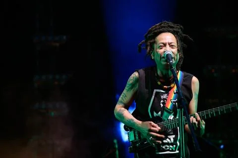 Jesada Teerapinan , also known as Gap T-Bone from the band T-Bone, performs.. Stock Photos