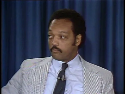 Jesse Jackson speaks about peace in Central America and the Middle East at theƒ Stock Footage 75323947