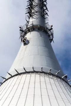 Jested telecommunication transmitter tower on Jested Mountain, Liberec, Czech Stock Photos