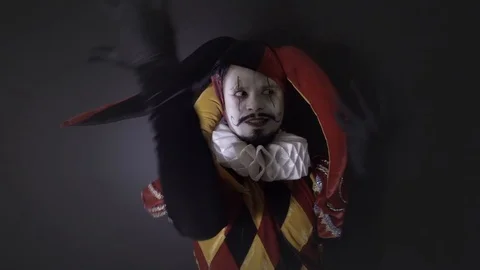 Jester in circus performance Stock Footage 123686002