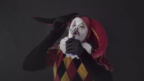 Jester in circus performance Stock Footage 132533917
