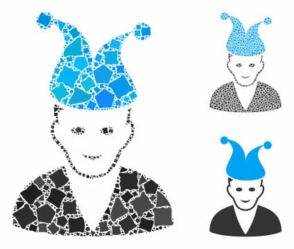 Jester Composition Icon of Tuberous Elements Stock Illustration