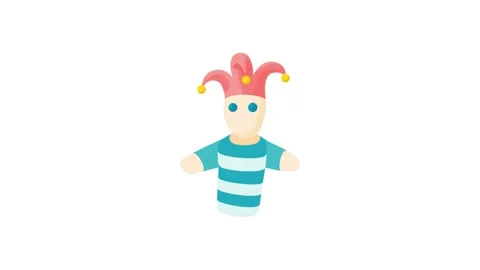Jester doll icon animation Video stock 168937579