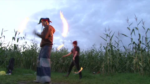 Jester Fire Dancing 1 Video stock 32258855
