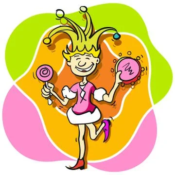 Jester girl Stock Illustration