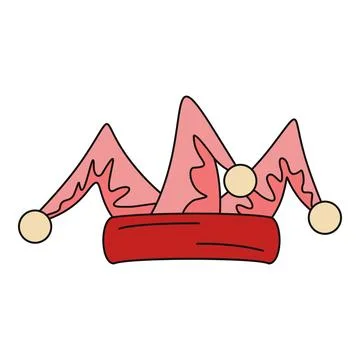 Jester hat with bells for carnival celebration Stock Illustration
