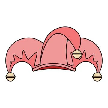 Jester hat with bells representing comedy and entertainment Stock Illustration