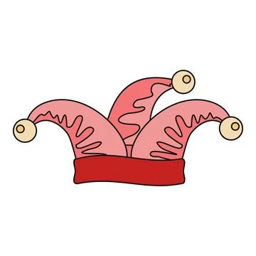 Jester hat with bells representing comedy and foolery Stock Illustration