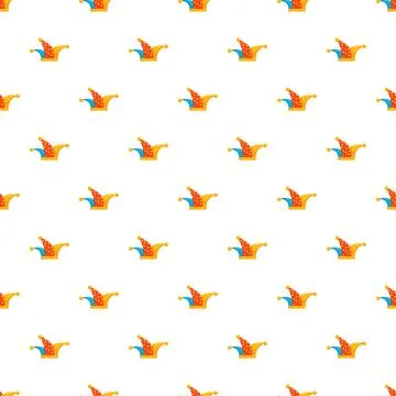 Jester hat cartoon seamless pattern design background Stock Illustration