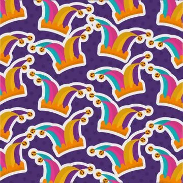 Jester hat costume festive pattern design Illustrazione stock