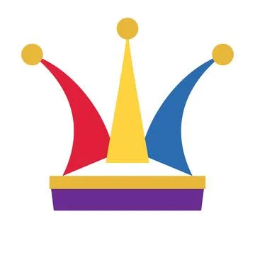 Jester hat, flat carnival icon Stock Illustration