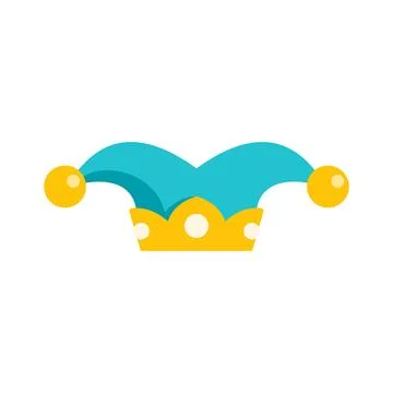 Jester hat flat icon representing fun and carnival イラスト素材