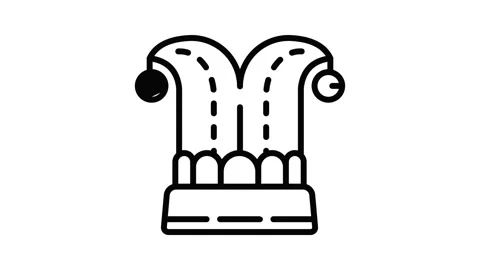 Jester hat icon animation Video stock 151263273