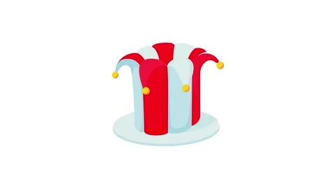 Jester hat icon animation Video stock 168937550