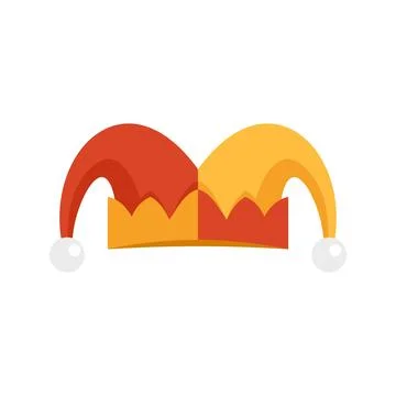 Jester hat icon flat isolated Stock Illustration