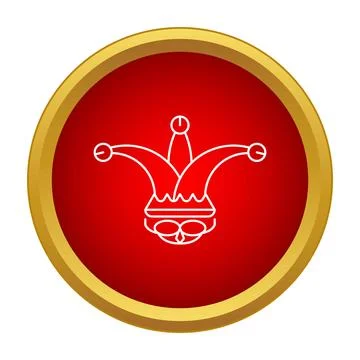 Jester hat icon representing fun and humor Stock Illustration