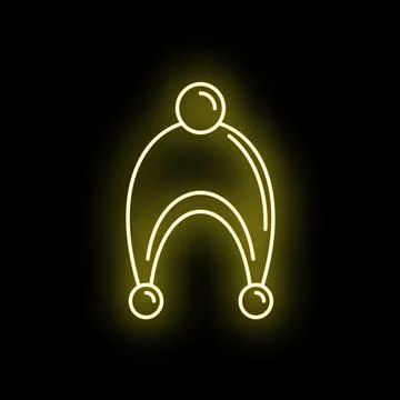 Jester hat neon glowing outline entertainment icon Stock Illustration