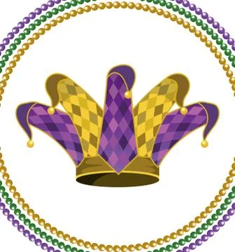 Jester hat round icon 스톡 일러스트