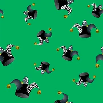 Jester Hat Seamless Pattern Stock Illustration