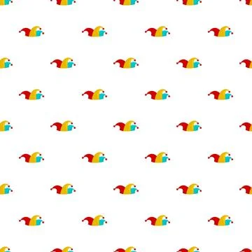 Jester hat seamless pattern representing carnival fun Stock Illustration
