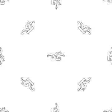 Jester icon, outline style Stock Illustration