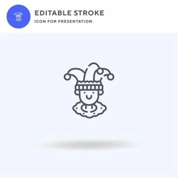 Jester icon vector, filled flat sign, solid pictogram isolated on white, logo 스톡 일러스트