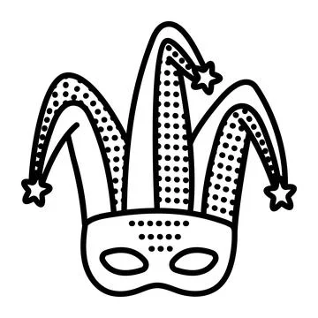Jester mask with a hat Stock Illustration