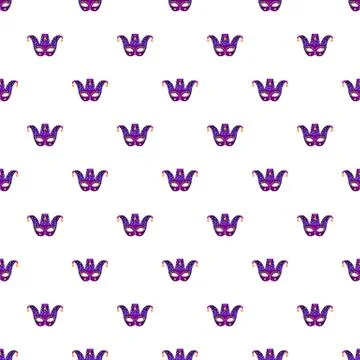 Jester mask pattern seamless Stock Illustration