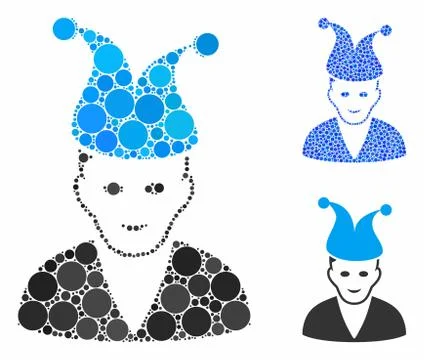 Jester Mosaic Icon of Circle Dots Stock Illustration